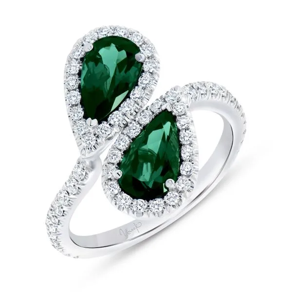 Uneek Precious Collection Bypass Pear Green Tourmaline Fashion Ring Mystique Jewelers Alexandria, VA