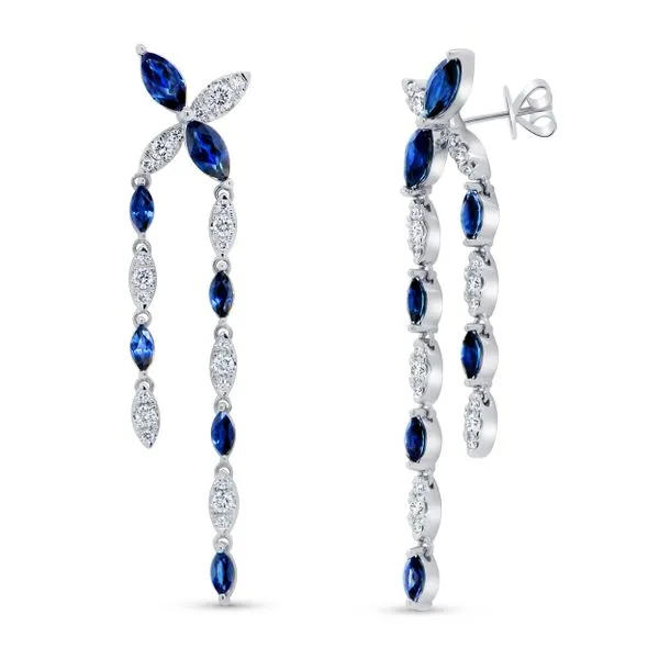 Uneek Precious Collection Blue Sapphire Chandelier Earrings Diamond Source Jewelers Greenwood Village, CO