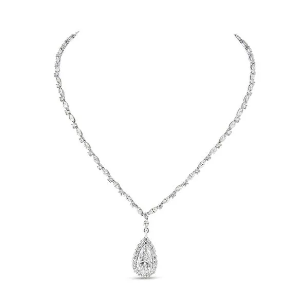 Uneek Signature Collection Pear Diamond Drop Necklace Diamond Source Jewelers Greenwood Village, CO