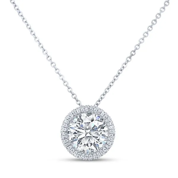 Uneek Signature Collection Halo Round Diamond Fashion Pendant Mystique Jewelers Alexandria, VA