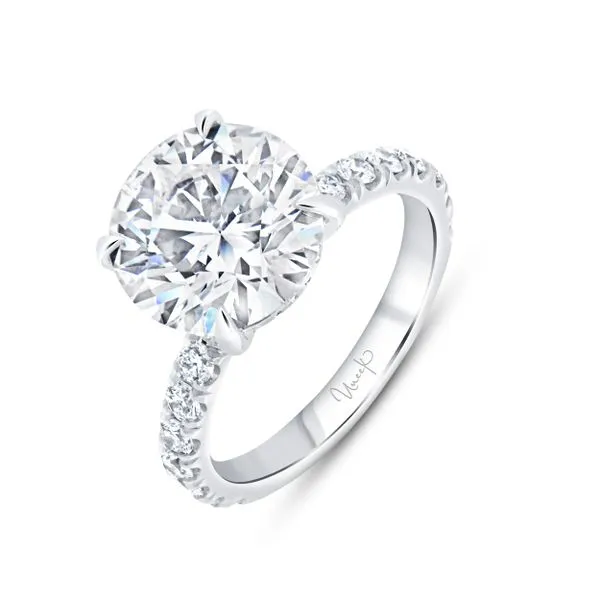 Uneek Signature Collection Under-Halo Round Diamond Engagement Ring Mystique Jewelers Alexandria, VA