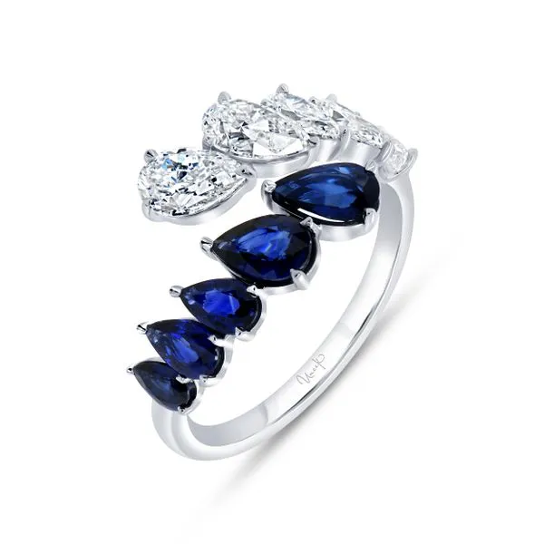 Uneek Precious Collection Bypass Pear Blue Sapphire Fashion Ring Quest Fine Jewelers Fairfax, VA