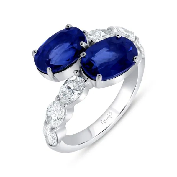 Uneek Precious Collection Bypass Oval Blue Sapphire Fashion Ring Quest Fine Jewelers Fairfax, VA