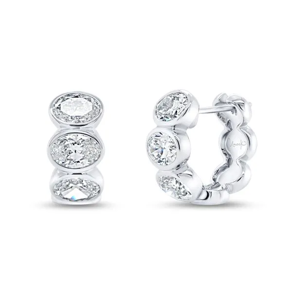 Uneek Signature Collection Bezel Huggie Earrings Mystique Jewelers Alexandria, VA