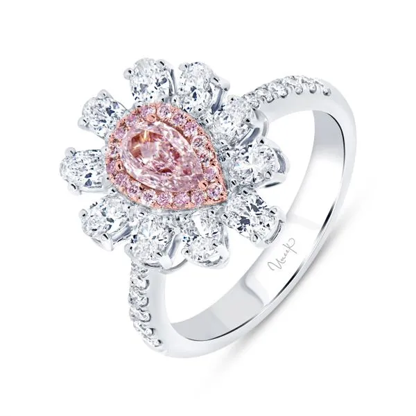 Uneek Natureal Collection Double-Halo Pear Pink Diamond Engagement Ring Mystique Jewelers Alexandria, VA