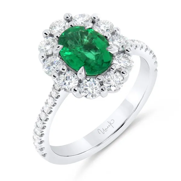Uneek Petals Collection Halo Oval Engagement Ring Quest Fine Jewelers Fairfax, VA
