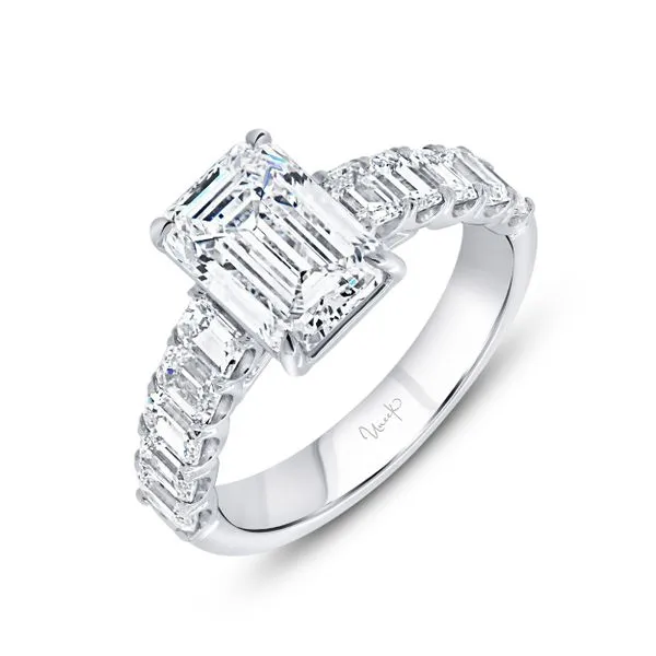 Uneek Signature Collection Solitaire Emerald Diamond Engagement Ring Quest Fine Jewelers Fairfax, VA