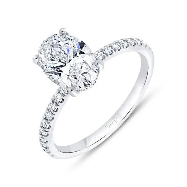 Uneek Signature Collection Under-Halo Oval Diamond Engagement Ring Mystique Jewelers Alexandria, VA