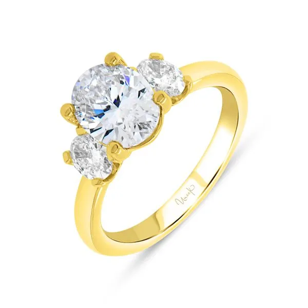 Uneek Alexandria Collection Three-Stone Oval Engagement Ring Quest Fine Jewelers Fairfax, VA