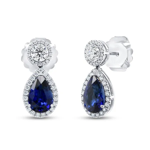 Uneek Precious Collection Blue Sapphire Drop Earrings Quest Fine Jewelers Fairfax, VA