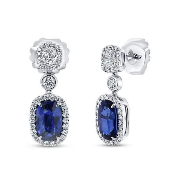 Uneek Precious Collection Blue Sapphire Drop Earrings Quest Fine Jewelers Fairfax, VA