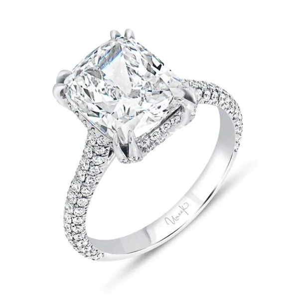 Uneek Signature Collection Halo Diamond Engagement Ring Tracy Jewelers Spokane, WA