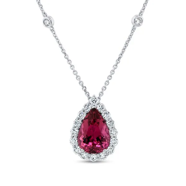 Uneek Precious Collection Rubellite Drop Pendant Diamond Source Jewelers Greenwood Village, CO