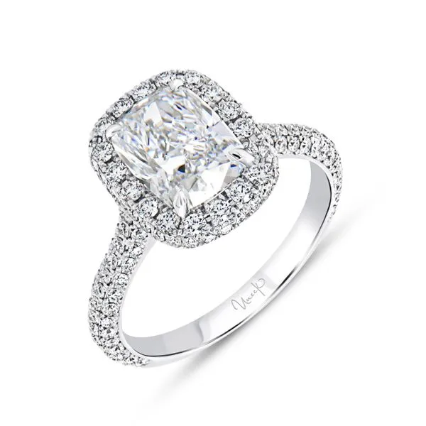 Uneek Signature Collection Halo Diamond Engagement Ring Aires Jewelers Morris Plains, NJ