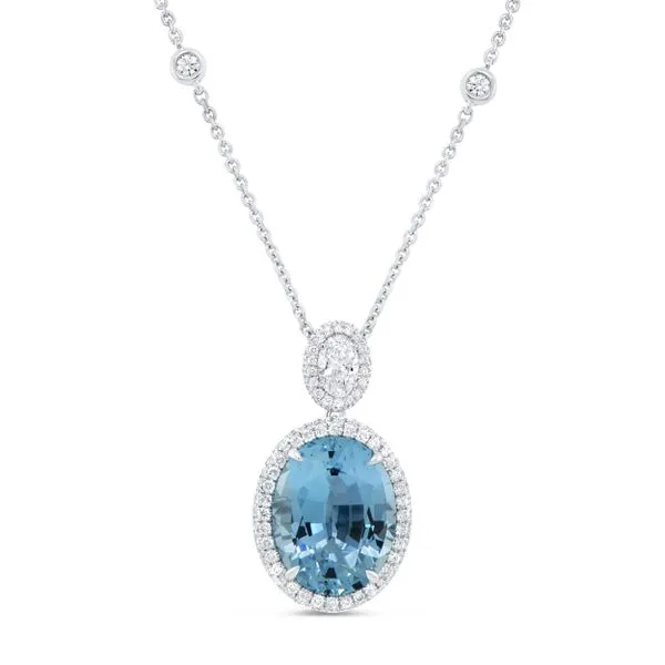 Uneek Precious Collection Oval Aquamarine Drop Pendant Diamond Source Jewelers Greenwood Village, CO