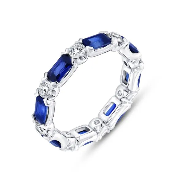 Uneek Precious Collection Emerald Blue Sapphire Eternity Ring Quest Fine Jewelers Fairfax, VA