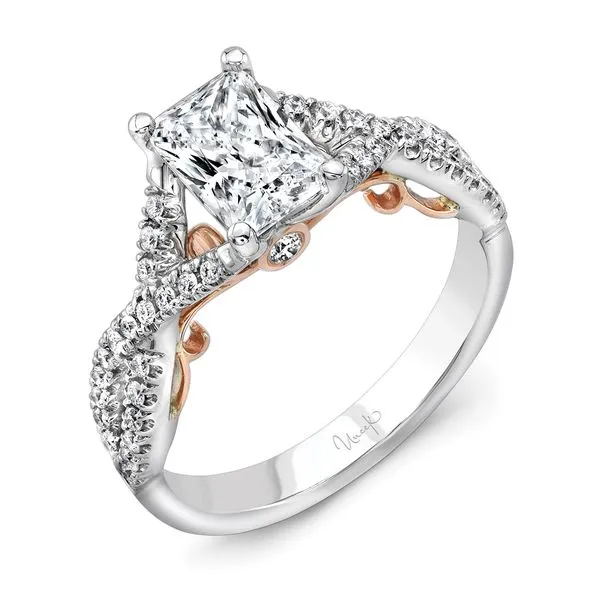 Uneek Amore Collection Twist Emerald Engagement Ring Diamond Source Jewelers Greenwood Village, CO