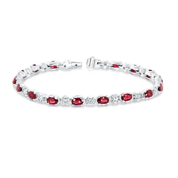 Uneek Precious Collection Oval Ruby Link Bracelet Diamond Source Jewelers Greenwood Village, CO