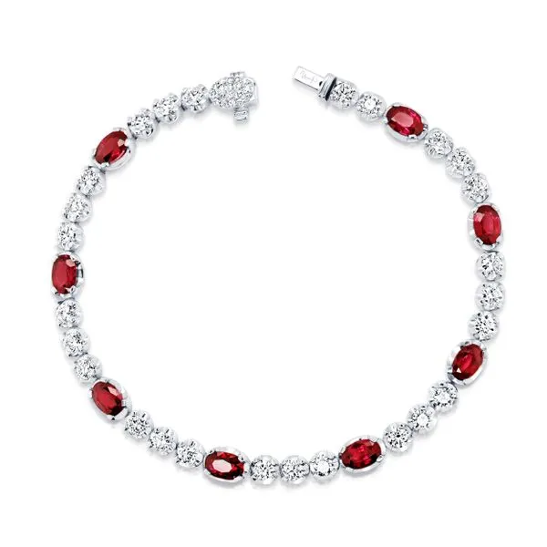 Uneek Precious Collection Oval Ruby Link Bracelet Quest Fine Jewelers Fairfax, VA