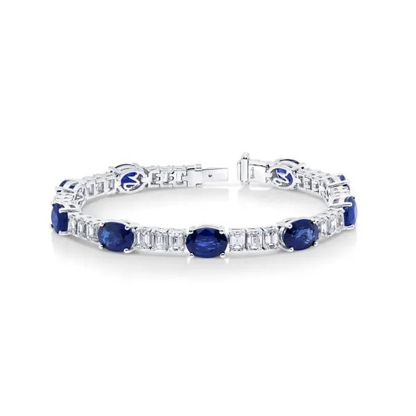 Uneek Signature Collection Oval Blue Sapphire Fashion Bracelet Diamond Source Jewelers Greenwood Village, CO