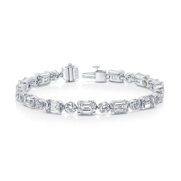 Uneek Signature Collection 1-Row Emerald Diamond Link Bracelet Diamond Source Jewelers Greenwood Village, CO