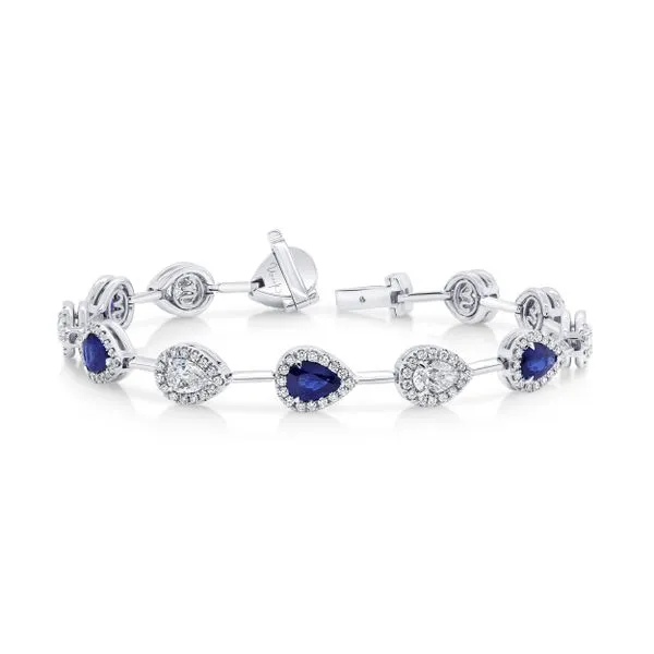 Uneek Precious Collection Halo Pear Link Bracelet Quest Fine Jewelers Fairfax, VA