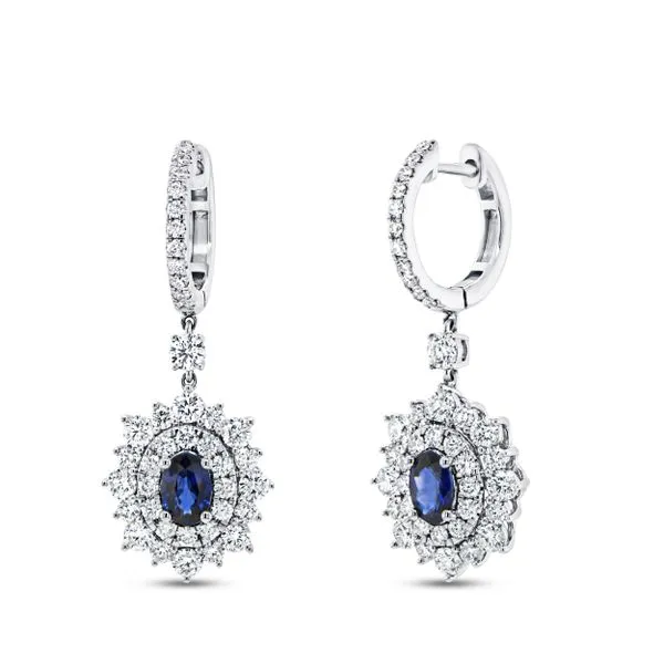 Uneek Precious Collection Double-Halo Drop Earrings Diamond Source Jewelers Greenwood Village, CO