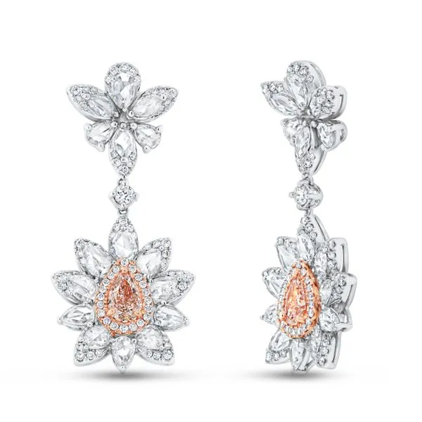 Uneek Natureal Collection Pear Pink Diamond Dangle Earrings Diamond Source Jewelers Greenwood Village, CO