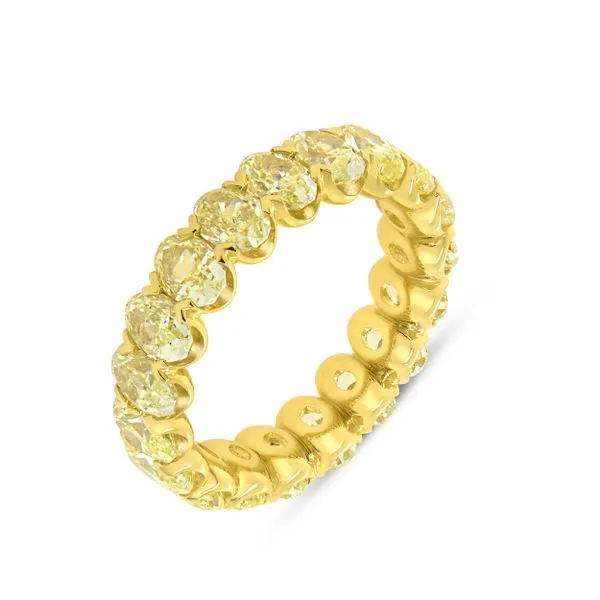 Uneek Natureal Collection Eternity Oval Fancy Yellow Diamond Eternity Ring Diamond Source Jewelers Greenwood Village, CO