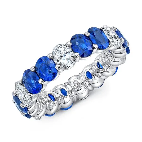 Uneek Precious Collection 1-Row Oval Blue Sapphire Eternity Ring Quest Fine Jewelers Fairfax, VA