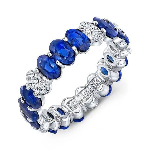 Uneek Precious Collection Eternity Oval Blue Sapphire Eternity Ring Quest Fine Jewelers Fairfax, VA