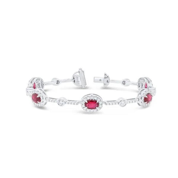 Uneek Precious Collection 1-Row Oval Ruby Link Bracelet Diamond Source Jewelers Greenwood Village, CO