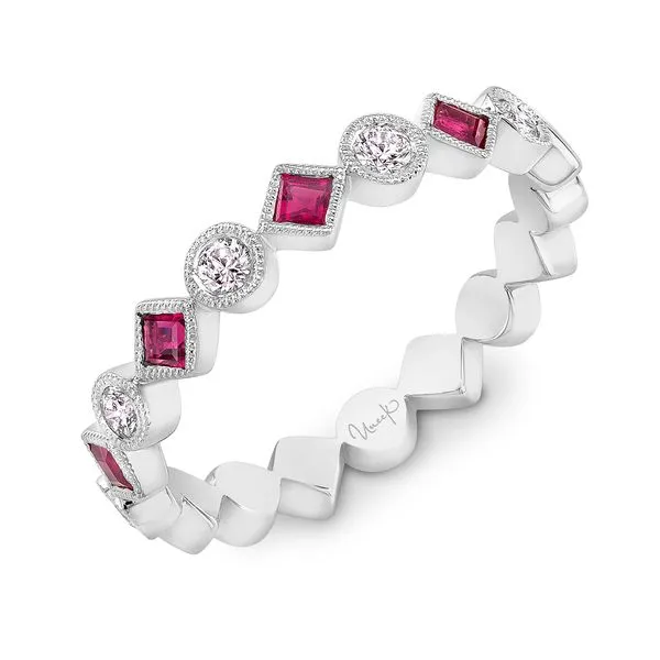 Uneek Precious Collection 1-Row Round Ruby Stackable Ring Diamond Source Jewelers Greenwood Village, CO
