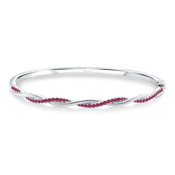 Uneek Precious Collection Twist Ruby Clasp Bangle Diamond Source Jewelers Greenwood Village, CO