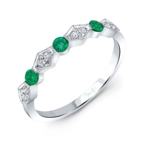 Uneek Precious Collection 1-Row Round Emerald Stackable Ring Diamond Source Jewelers Greenwood Village, CO