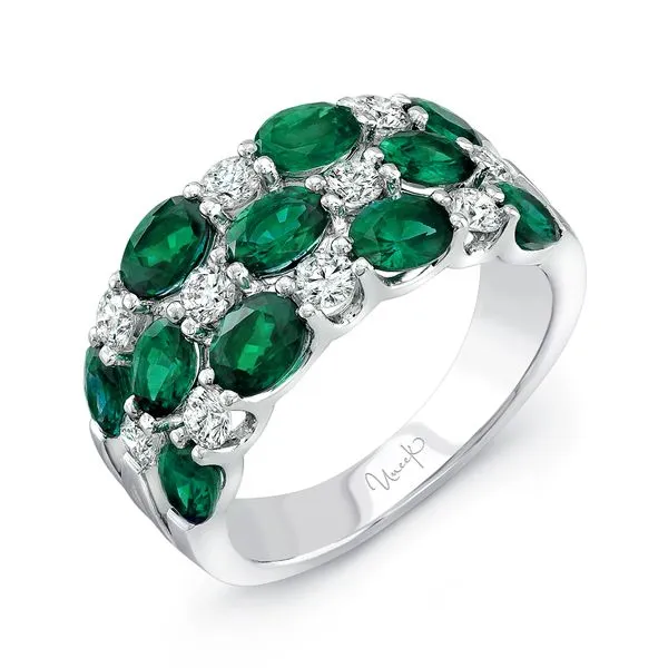 Uneek Precious Collection 3-Row Oval Emerald Fashion Ring Diamond Source Jewelers Greenwood Village, CO
