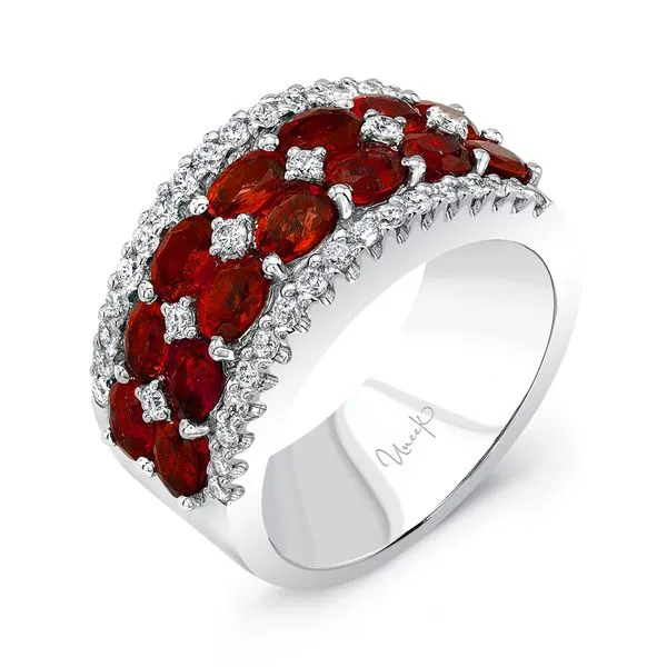 Uneek Precious Collection 4-Row Oval Ruby Anniversary Ring Quest Fine Jewelers Fairfax, VA
