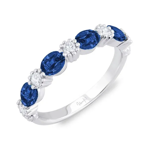 Uneek Precious Collection Round Blue Sapphire Stackable Ring Quest Fine Jewelers Fairfax, VA