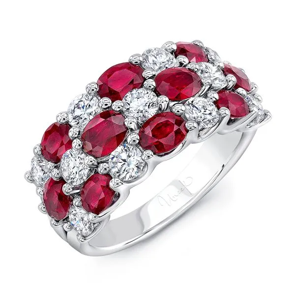 Uneek Precious Collection 3-Row Oval Ruby Fashion Ring Diamond Source Jewelers Greenwood Village, CO