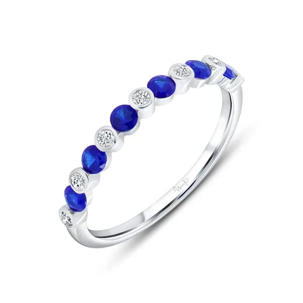 Uneek Precious Collection 1-Row Round Blue Sapphire Stackable Ring Quest Fine Jewelers Fairfax, VA