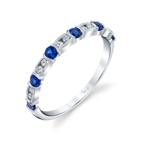 Uneek Precious Collection 1-Row Round Blue Sapphire Stackable Ring Quest Fine Jewelers Fairfax, VA