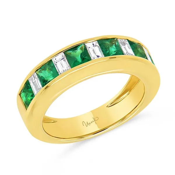 Uneek Precious Collection 1-Row Princess Emerald Anniversary Ring Quest Fine Jewelers Fairfax, VA
