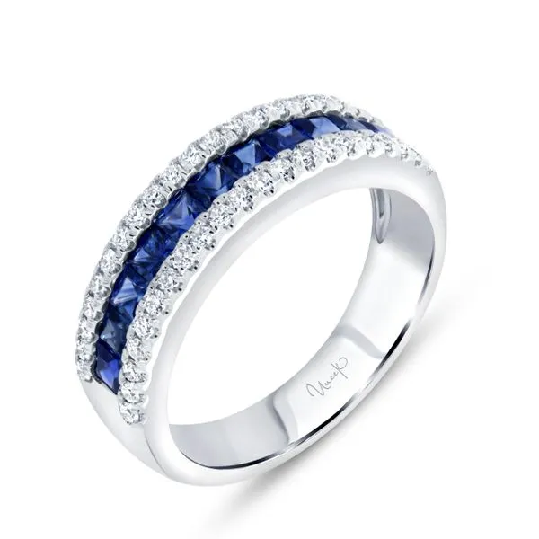 Uneek Precious Collection 3-Row Blue Sapphire Stackable Ring Quest Fine Jewelers Fairfax, VA