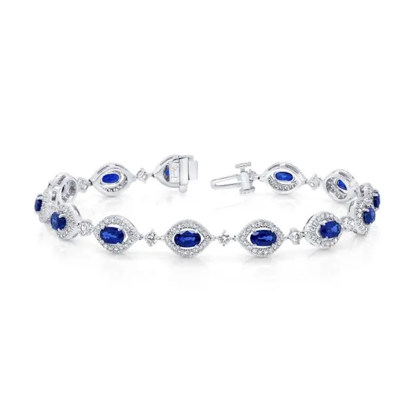 Uneek Precious Collection Oval Shaped Sapphire Fashion Bracelet Quest Fine Jewelers Fairfax, VA