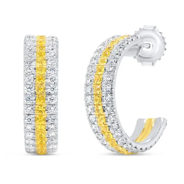 Uneek Natureal Collection Round Yellow Sapphire Huggie Earrings Quest Fine Jewelers Fairfax, VA