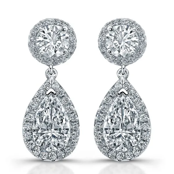 Uneek Signature Collection Halo Drop Earrings Quest Fine Jewelers Fairfax, VA