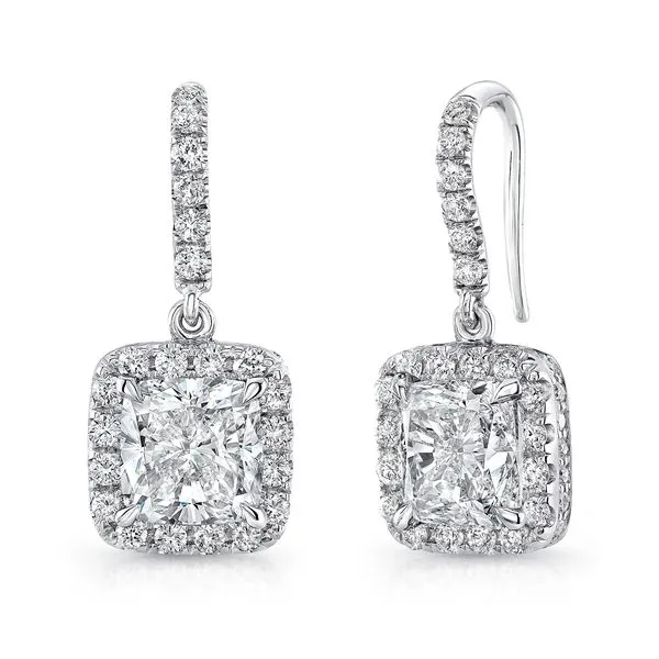 Uneek Signature Collection Halo Drop Earrings Quest Fine Jewelers Fairfax, VA
