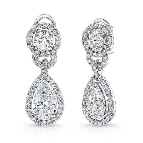 Uneek Signature Collection Halo Drop Earrings Quest Fine Jewelers Fairfax, VA