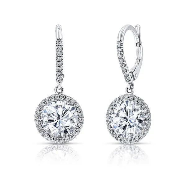 Uneek Signature Collection Halo Drop Earrings Diamond Source Jewelers Greenwood Village, CO