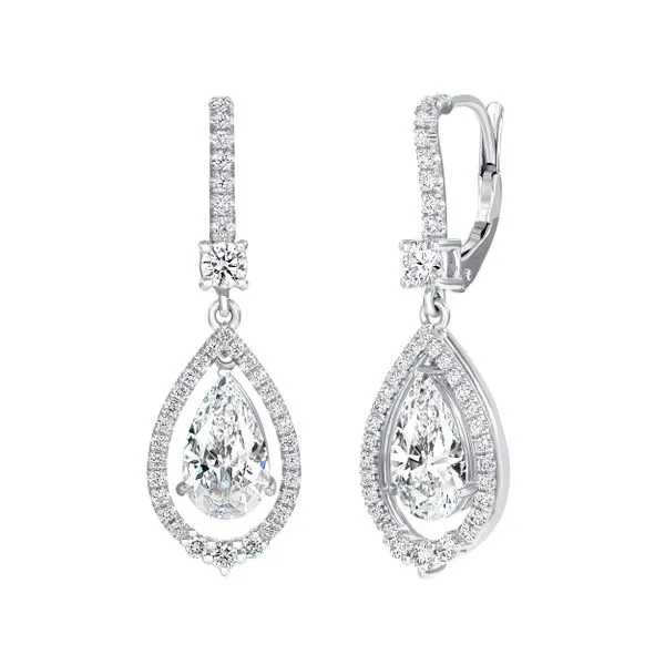 Uneek Petals Collection Halo Drop Earrings Quest Fine Jewelers Fairfax, VA